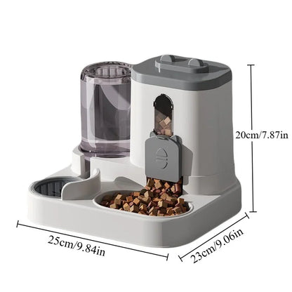 Gamelle Automatique pour Chat — Distributeur de Croquettes & d'Eau par Gravité
